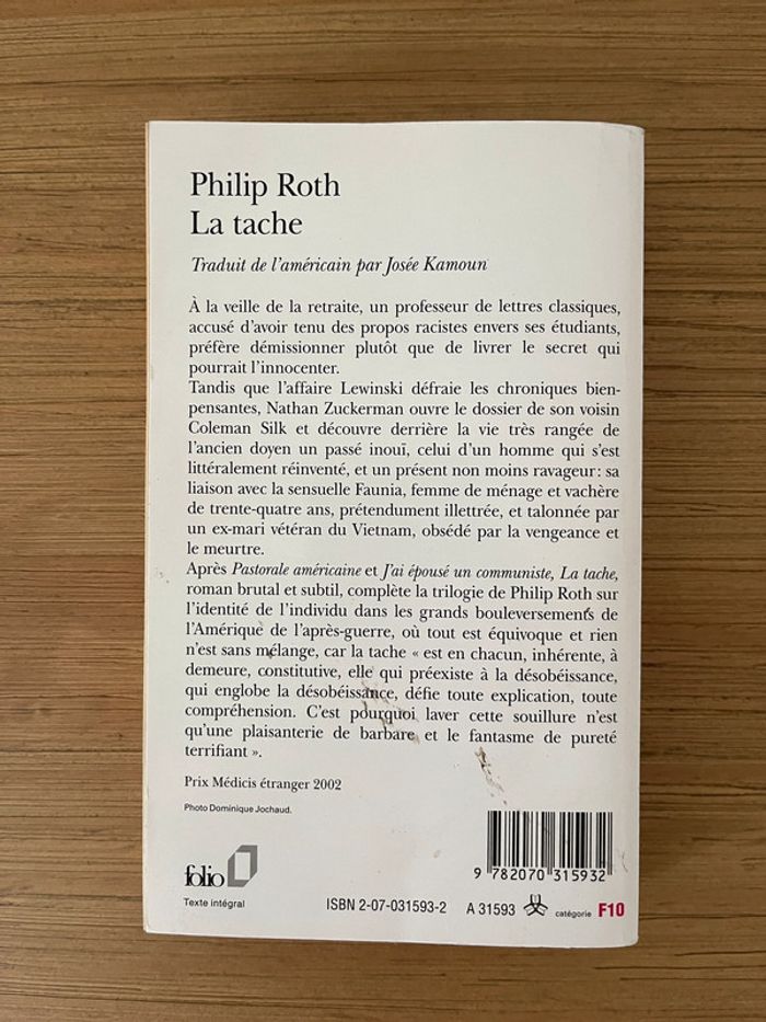 La tache - Philip Roth - photo numéro 2