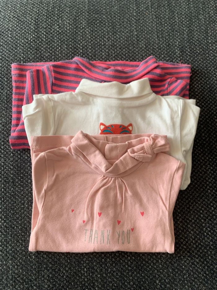 Lot tee shirts à col roulé