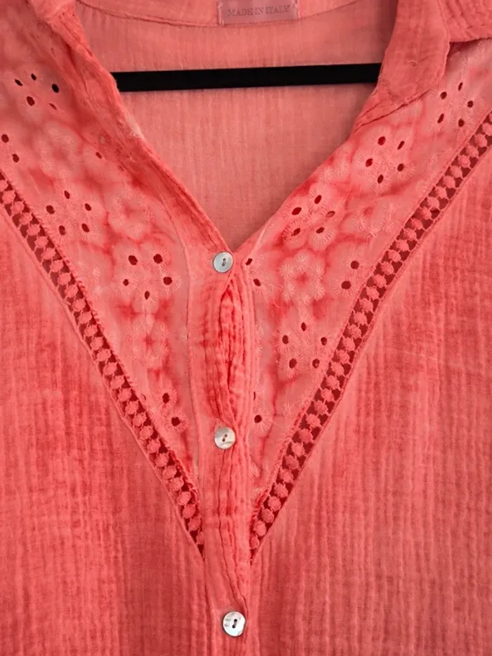 Chemise de plage oversize gaze de coton 44/46 - photo numéro 5