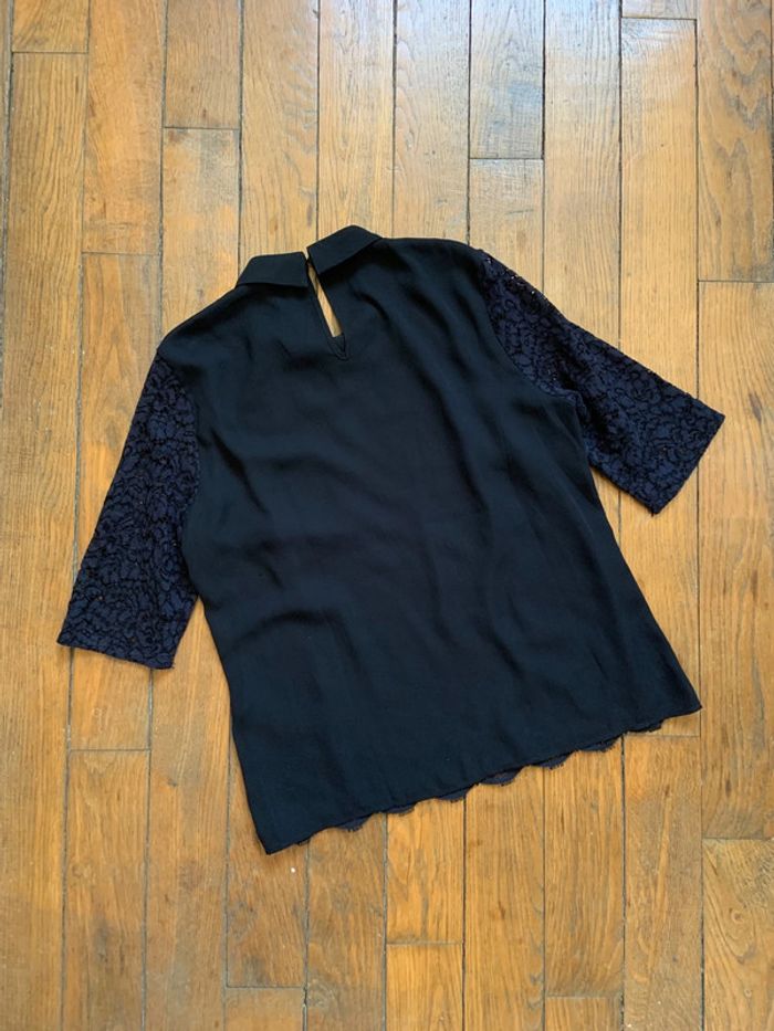 Blouse dentelle marine camaïeu taille s 36 - photo numéro 5