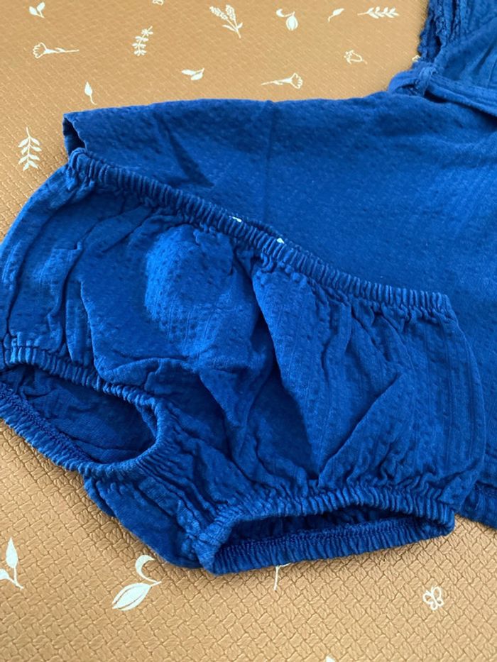 Robe + bloomer + bandeau 12 mois - bleue - photo numéro 4