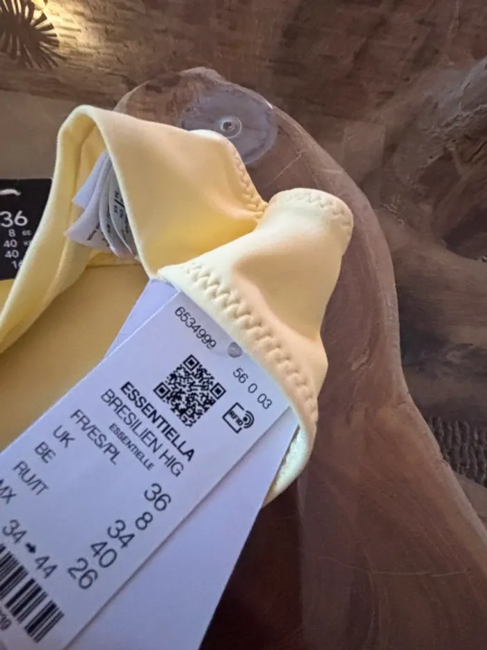 Bas de maillot de bain Etam femme jaune pastel 36 brésilien high - photo numéro 4