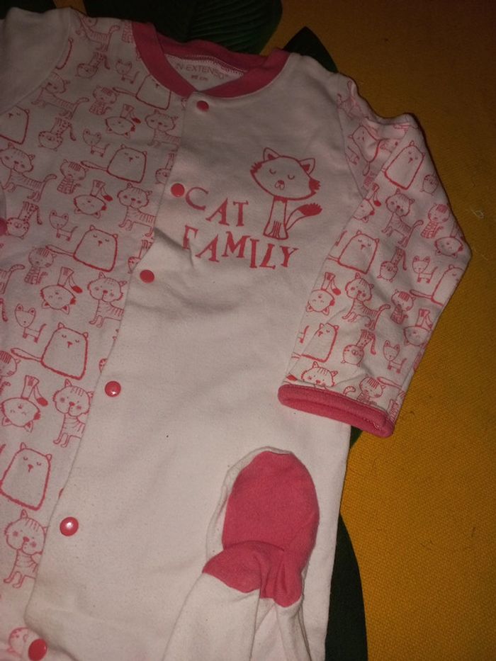 Beau pyjama fille 24 mois a 36 mois thème chat coton - photo numéro 2