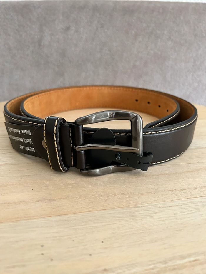 Ceinture en cuir marron taille 115 cm