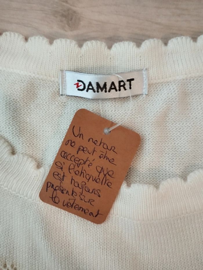 Pull écru manches courtes Damart taille 46/48 - photo numéro 9