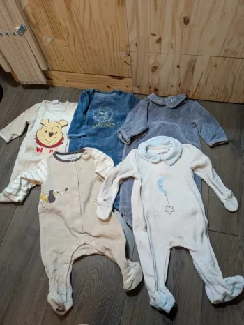 Lot 5 pyjamas garçon 3 mois sucre d'orge obaidi orchestra