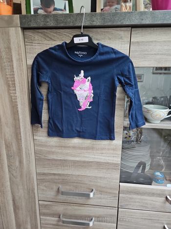 T-shirt licorne in extenso 4 ans bleu