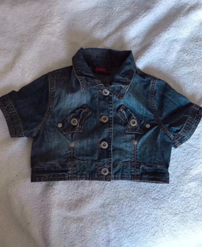 Bolero en jean manches courtes - taille 5 ans - Tissaia