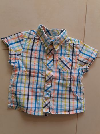 Chemise manches courtes à carreaux