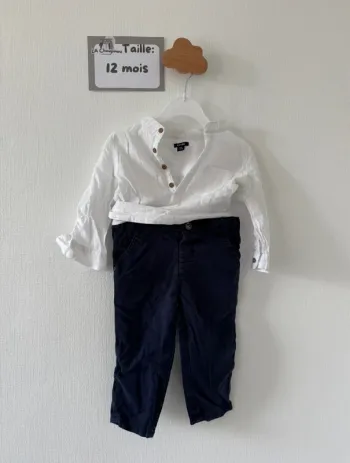 Ensemble chemise / pantalon - taille 12 mois 🌼
