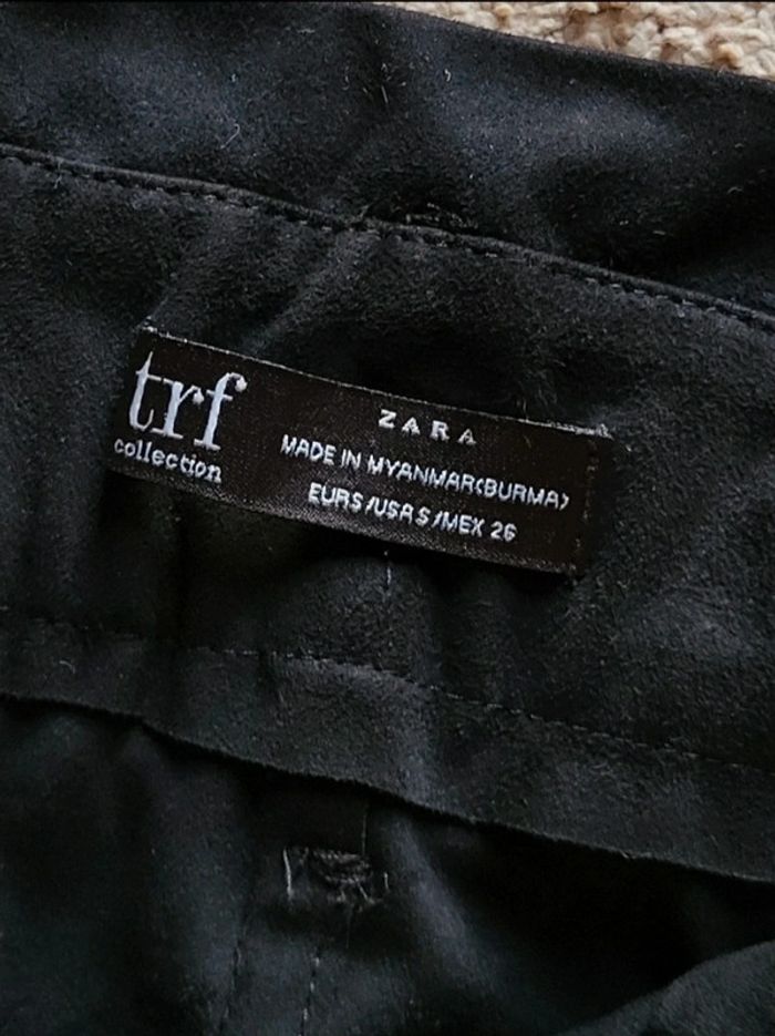 Jupe en suédine noire Zara avec ceinture S 36 - photo numéro 9