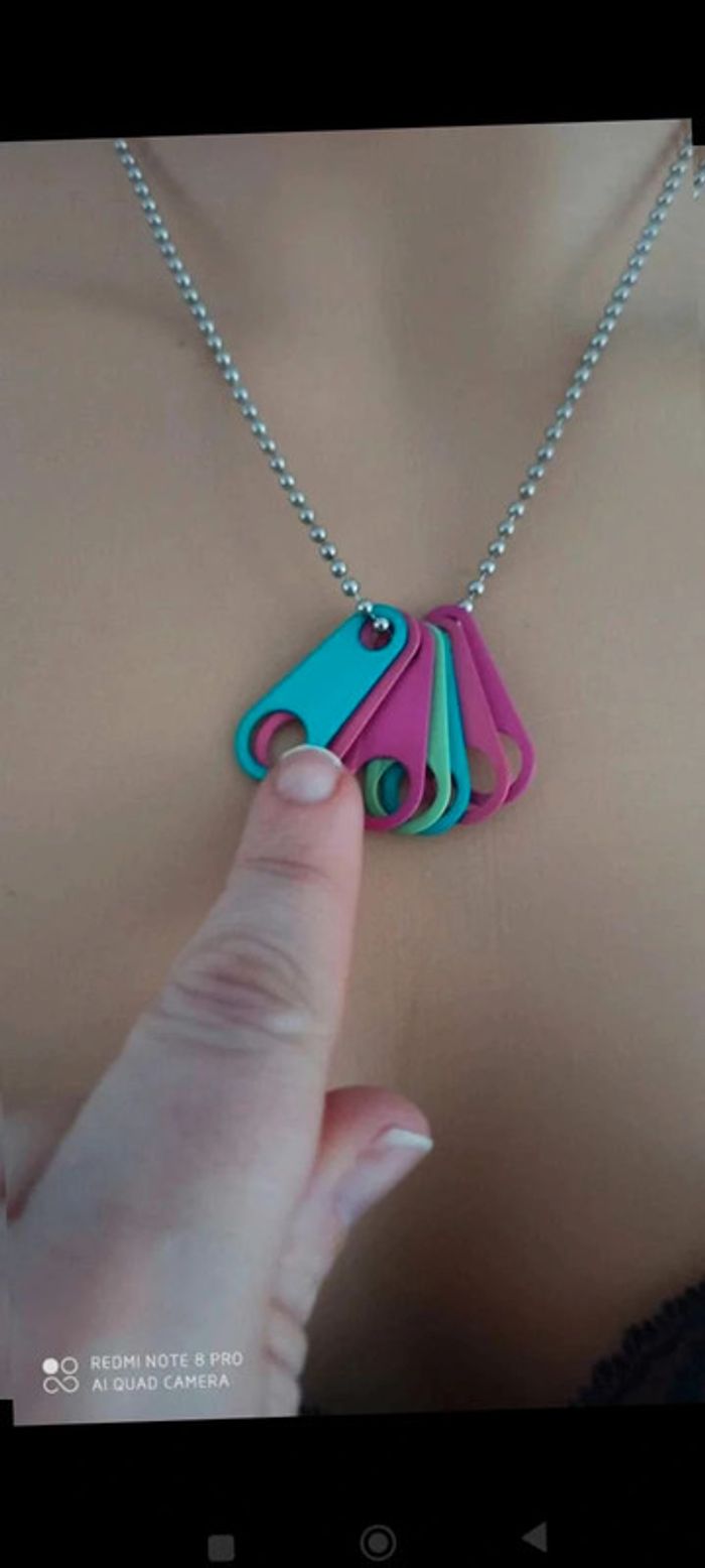 Collier tirettes multicolore - photo numéro 2