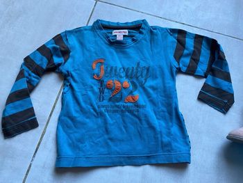 Tee shirt orchestra bleu marron orange  