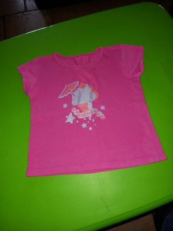 Tee shirt manche courte rose 18 mois