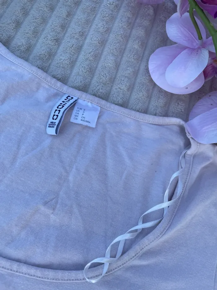Top H&M rose pâle – Taille S, col rond style casual - photo numéro 3