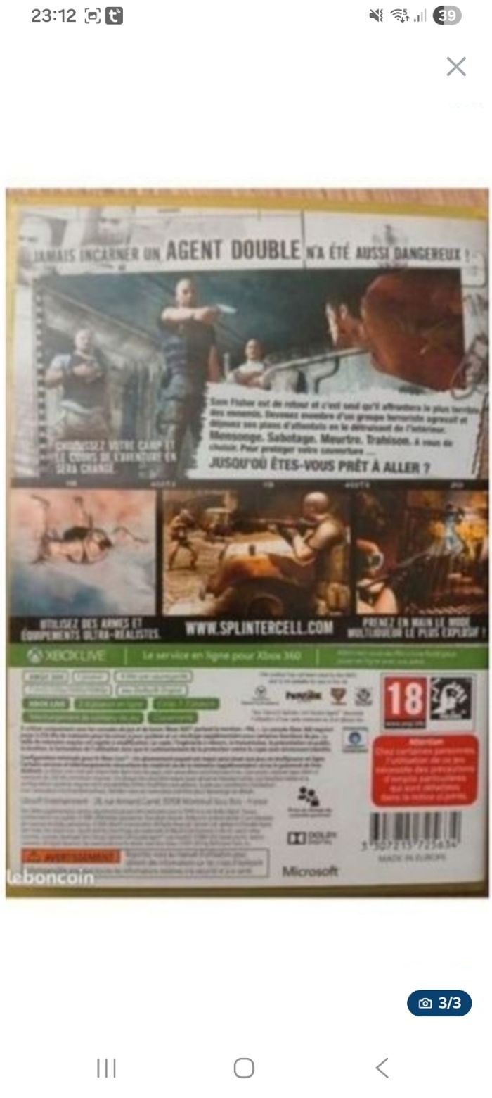 Splinter cell double agent xbox - photo numéro 3