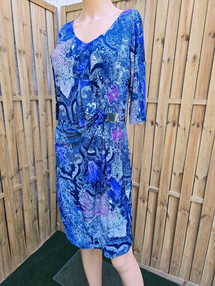 Robe chic drapée 🍒Charlott'🍒portée 1 fois Taille 38/40 - photo numéro 2