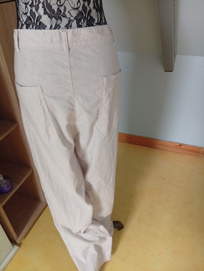 Joli pantalon droit peux faire mixte 52% coton et 46% Lin - photo numéro 4