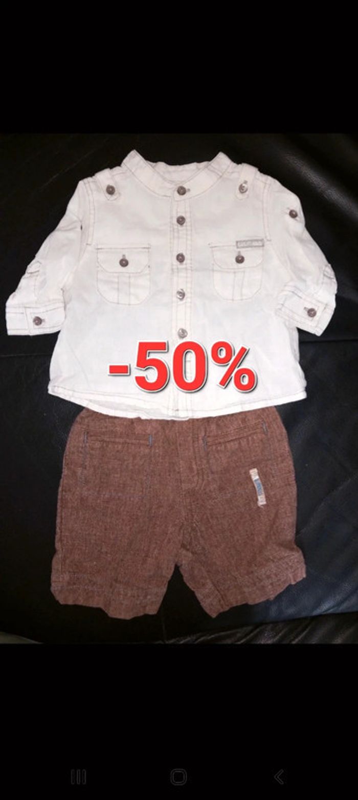Ensemble chemise short 6 mois