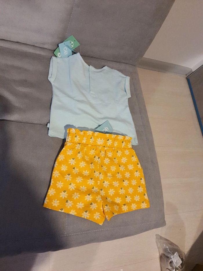 Ensemble Obaïbi t-shirt et short taille 12 mois neuf avec étiquettes - photo numéro 5
