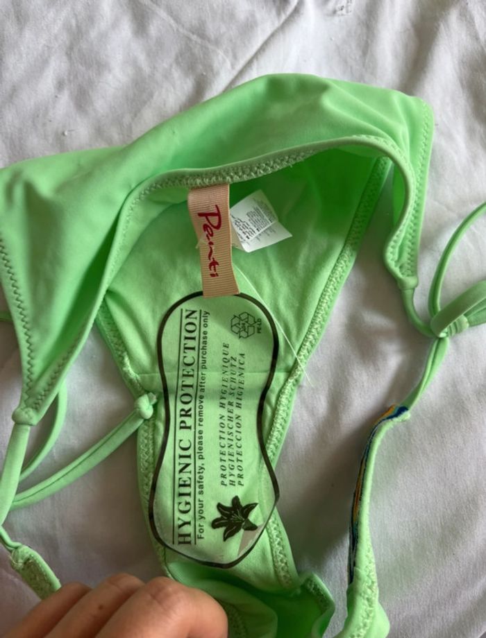 Ensemble set 2 maillots de bain bikini jaune fluo croisé vert taille XS/34 neuf - photo numéro 5