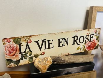Plaque La Vie en Rose en métal/ décoration/ extérieure / maison/ potager/ pelouse/ jardin/ cadeau