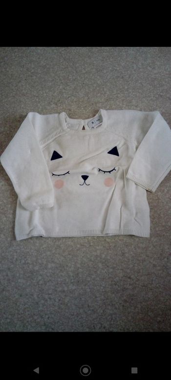Pull fin blanc chat La redoute