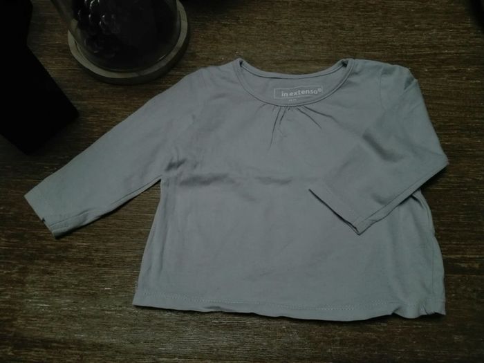 T-shirt mixte bébé fille garçon gris uni