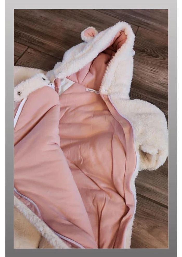 Combinaison avec capuche blanc rose hiver Bout'chou Taille 6 mois - photo numéro 5