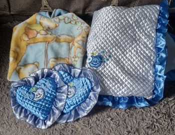 Ensemble literie bébé effet satin + plaid douce transformable en gigoteuse