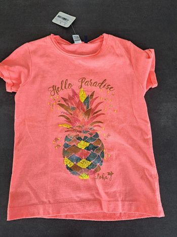 t-short ananas corail 4 ans