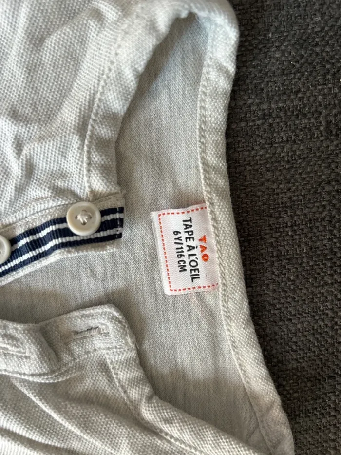 T-shirt garçon manches longues, col boutons, tape à l’œil, 6 ans - photo numéro 2