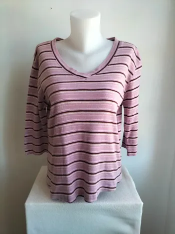 Pull Léger Femmes Col V Manches 3\4 - M