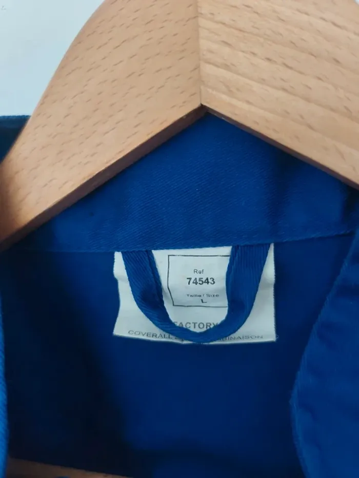 Combinaison bleu de travail double zip L - photo numéro 3