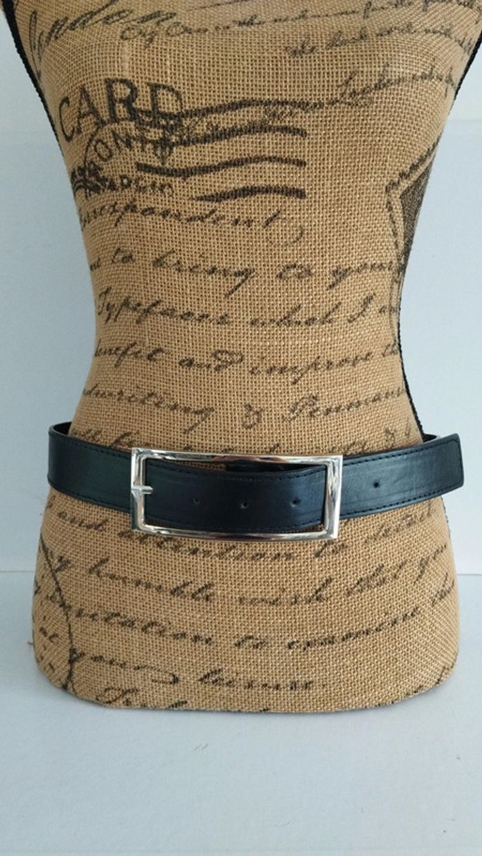 Ceinture noire boucle rectangulaire 90 cm - photo numéro 3