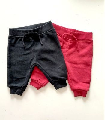 2 pantalons joggings molletonnés 0/3 mois