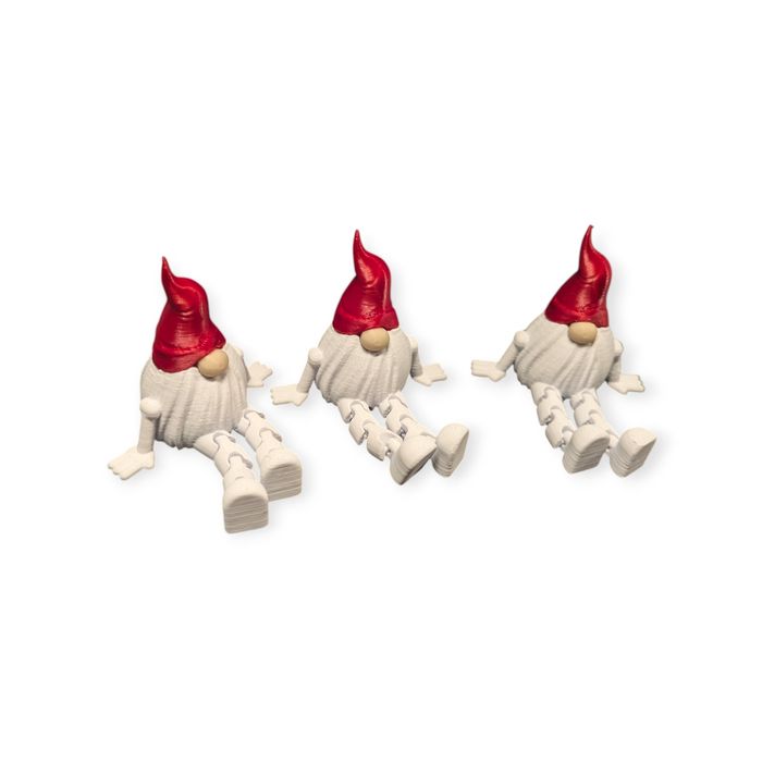 Lot de 3 figurines articulées de Noël – Lutins barbus - photo numéro 2