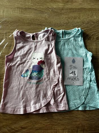 Lot débardeur chat sirène C&A t.18m