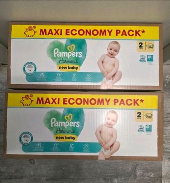 🍼 Pampers Harmonie T2 Lot de 2 × 104 couches (4–8 kg)
