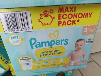 3 paquets pampers maxipack premium taille 3 