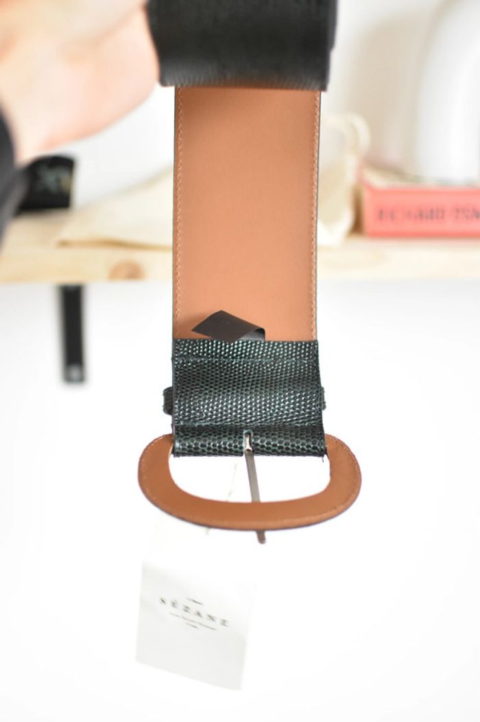 Ceinture Masha en cuir vert de la marque Sézane, taille 90 - photo numéro 8