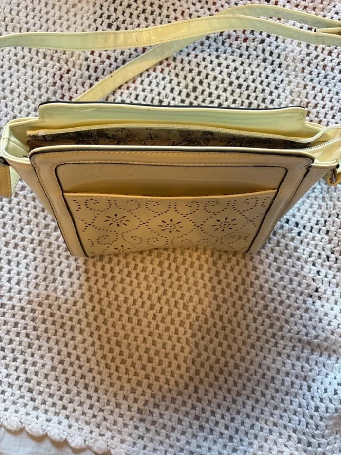 🛑 sac à main en cuir crème 🛑 - photo numéro 5