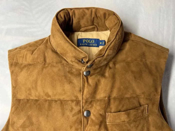 Doudoune en cuir suede Ralph Lauren - photo numéro 3