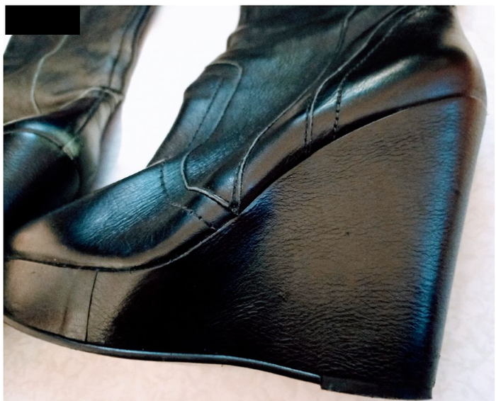 Bottes neuves hautes compensés en cuir taille 38 San Marina - photo numéro 4