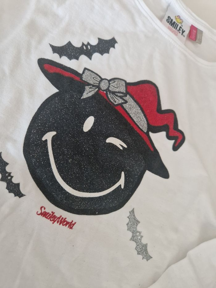 T-shirt manches longues fille 10 ans Smiley Halloween - photo numéro 3
