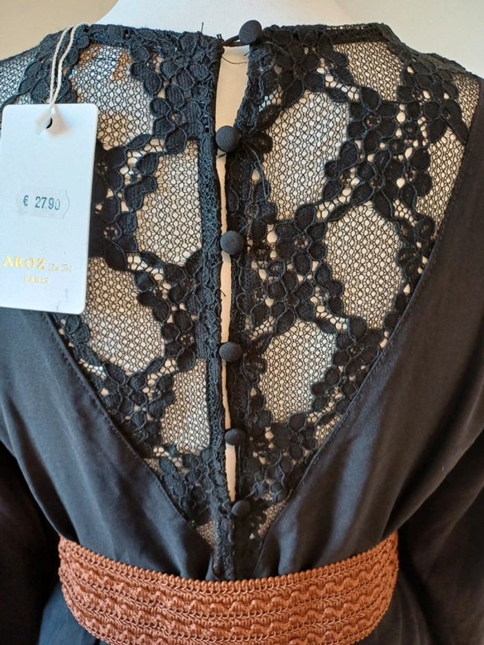 Robe noire fluide chic neuve Akoz de toi taille S 36 - photo numéro 7