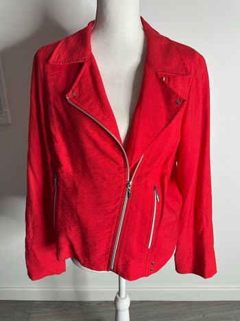 Veste perfecto en tissus rouge Christine Laure T42 XL