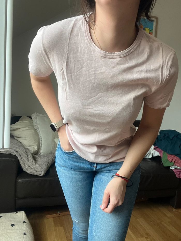 Tee shirt rose - Petit Bateau - L - photo numéro 3