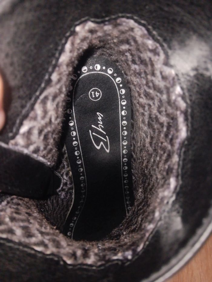 Bottines noires à talon chaîne élégante taille 41 - photo numéro 8