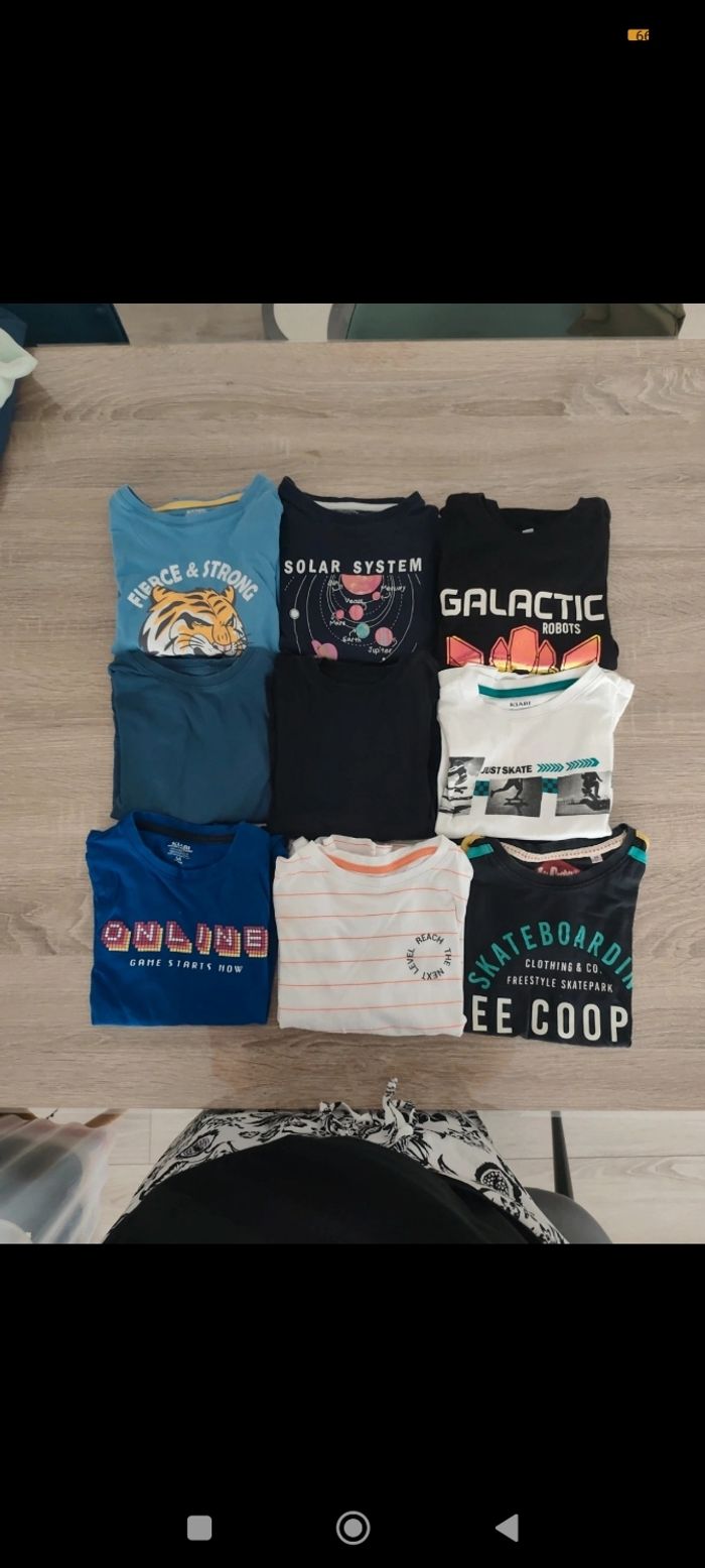 Lot 9 tee-shirts manches longues et courtes garçon 6 ans